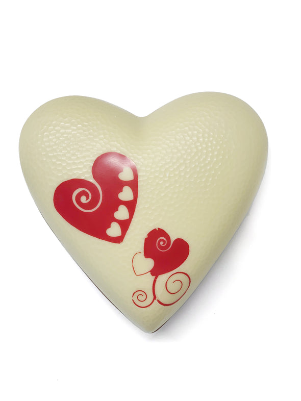 Milk & White chocolate heart filled with chocolate truffles