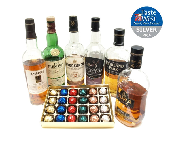 Gift box with 24 malt whisky liquid centre chocolates 'Millennium Collection'